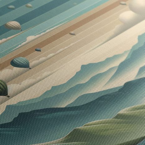 QUADRO SU TELA – VOLO IN MONGOLFIERA SOPRA LE CIME - QUADRI DI NATURA E PAESAGGIO - STAMPE E QUADRI