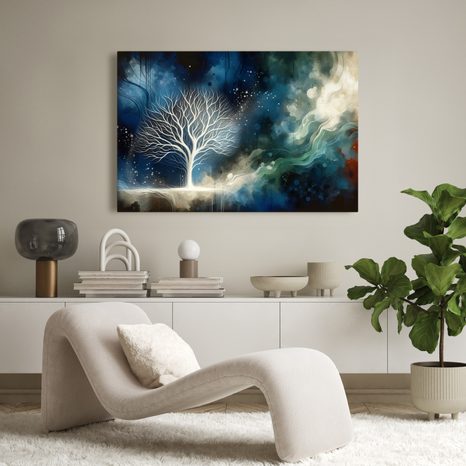 OBRAZ STROM ŽIVOTA V NOČNÍM VESMÍRU - OBRAZY STROMY ŽIVOTA - OBRAZY