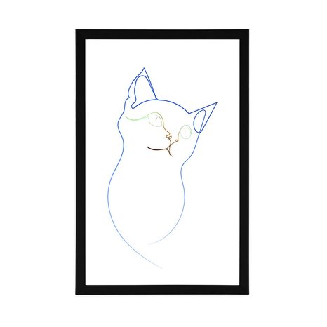 PLAKÁT S PASPARTOU BAREVNÉ LINIE KOČKY - MOTIVY Z NAŠÍ DÍLNY - PLAKÁTY