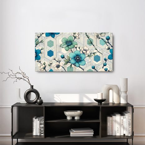 OBRAZ KOMBINACE KVĚTIN A GEOMETRIE - PICTURES FLOWERS - PICTURES