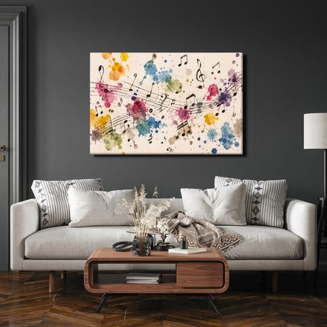 WANDBILD MUSIKALISCHE TÖNE IN FARBEN - MUSIKBILDER - BILDER