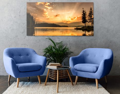 WANDBILD SPIEGELUNG IM BERGSEE - BILDER VON NATUR UND LANDSCHAFT - BILDER