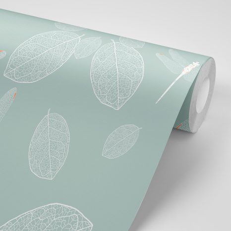 SAMOLEPÍCÍ TAPETA MODRÉ VÁŽKY V KRUHU MANDALY - SAMOLEPÍCÍ TAPETY - TAPETY