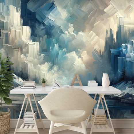 TAPETA IMPRESIONISTICKÁ ZIMNÍ KRAJINA - ABSTRAKTNÍ TAPETY - TAPETY