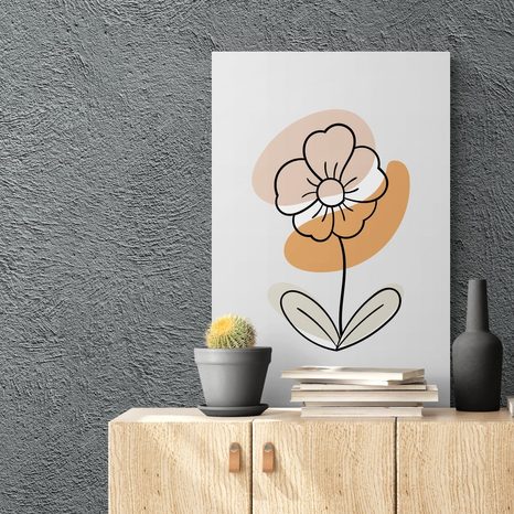STAMPA SU TELA – FIORE MINIMALISTA NO4 - QUADRI DI FIORI - STAMPE E QUADRI