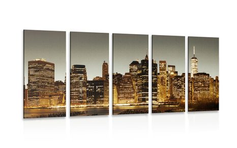 5-PIECE CANVAS PRINT CENTER OF NEW YORK CITY - PICTURES OF CITIES - PICTURES