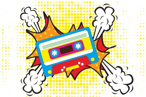 SAMOLEPÍCÍ TAPETA POP ART KAZETA - SAMOLEPÍCÍ TAPETY - TAPETY