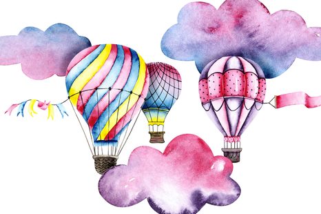 TABLOU BALONIȚE ÎN VÂNT - TABLOURI PENTRU COPII - TABLOURI