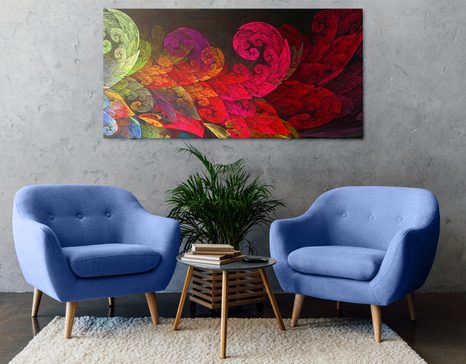 WANDBILD ABSTRAKTE PASTELLBLÄTTER - ABSTRAKTE BILDER - BILDER