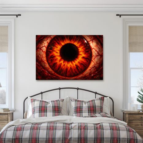 QUADRO SU TELA – OCCHIO DI FUOCO ROSSO - QUADRI HALLOWEEN E HORROR - STAMPE E QUADRI