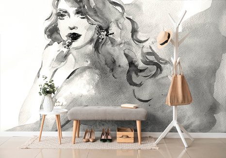 TAPETA ČERNOBÍLÝ ŽENSKÝ PORTRÉT - ČERNOBÍLÉ TAPETY - TAPETY