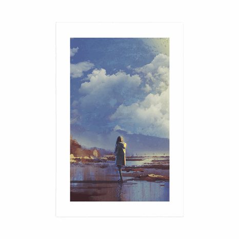 PLAKAT Z PASSE-PARTOUT KOBIETA W ŚWIECIE FANTAZJI - LUDZIE - PLAKATY