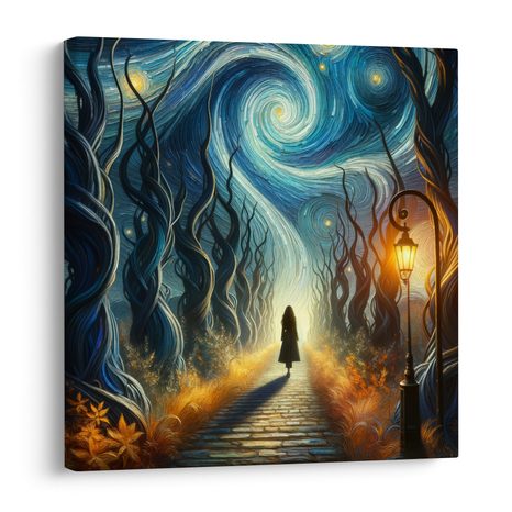 WANDBILD STERNENNACHT IM WALD - BILDER VON NATUR UND LANDSCHAFT - BILDER