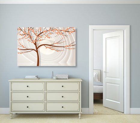 CANVAS PRINT MODERN TREE ON AN ABSTRACT BACKGROUND - ABSTRACT PICTURES - PICTURES