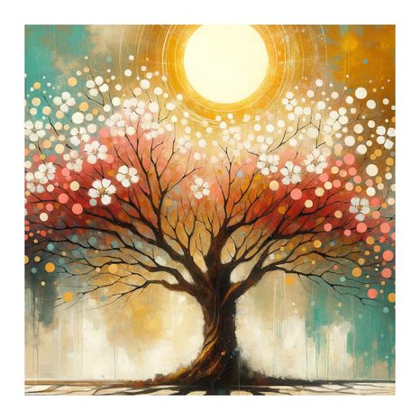 WANDBILD BAUM DES LEBENS MIT BLUMEN - BILDER BÄUME DES LEBENS - BILDER