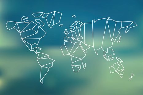 CARTA DA PARATI AUTOADESIVA – MAPPA STILIZZATA DEL MONDO - CARTA DA PARATI AUTOADESIVE - CARTA DA PARATI