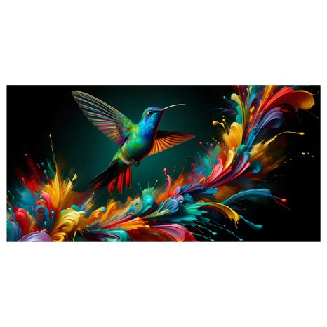 OBRAZ KOLIBŘÍK A VÝBUCH BAREV - OBRAZY PTÁCI - OBRAZY