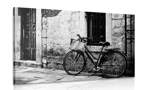 QUADRO BICICLETTA D'EPOCA CON UN DESIGN IN BIANCO E NERO - QUADRI BIANCO E NERO - QUADRI