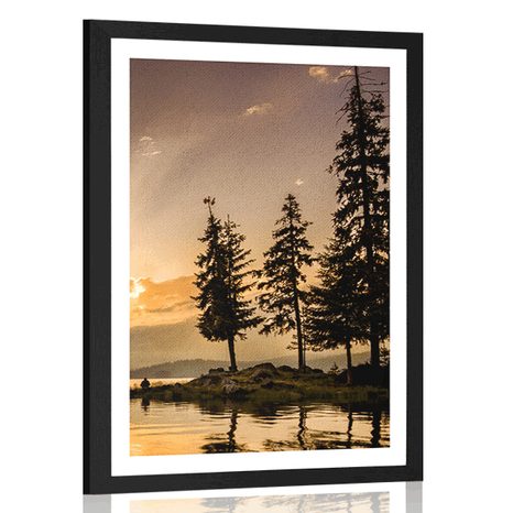 POSTER MIT PASSEPARTOUT BERGSEE - NATUR - POSTER