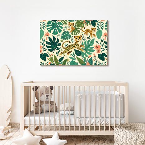 WANDBILD KLEINE GEPARDEN IM DSCHUNGEL - KINDERBILDER TIERE - BILDER