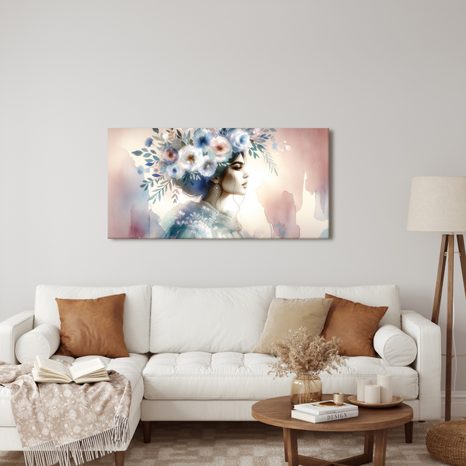 OBRAZ ŽENA S KVĚTINOVOU KORUNOU - OBRAZY ŽENY - OBRAZY