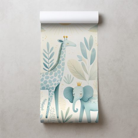 TAPETE NIEDLICHE TIERE IM DSCHUNGEL - KINDERTAPETEN - TAPETEN