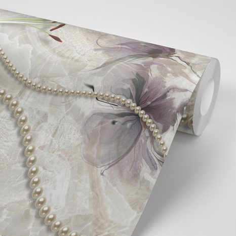 TAPETA KRÁSNÁ LILIE S PERLAMI - TAPETY KVĚTINY - TAPETY