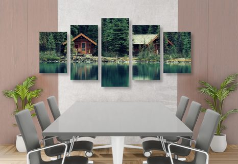 5-TEILIGES WANDBILD YOHO PARK IN KANADA - BILDER VON NATUR UND LANDSCHAFT - BILDER