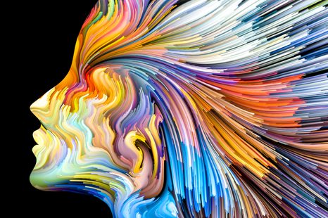 WANDBILD FARBIGES FRAUENPROFIL - ABSTRAKTE BILDER - BILDER