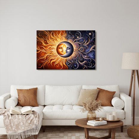 OBRAZ SOUZNĚNÍ SLUNCE A MĚSÍCE - OBRAZY MĚSÍC - OBRAZY