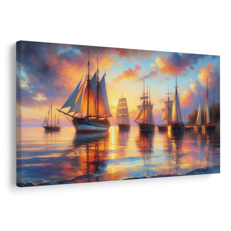 OBRAZ ZÁPAD SLUNCE U LODÍ - OBRAZY VÝCHOD A ZÁPAD SLUNCE - OBRAZY