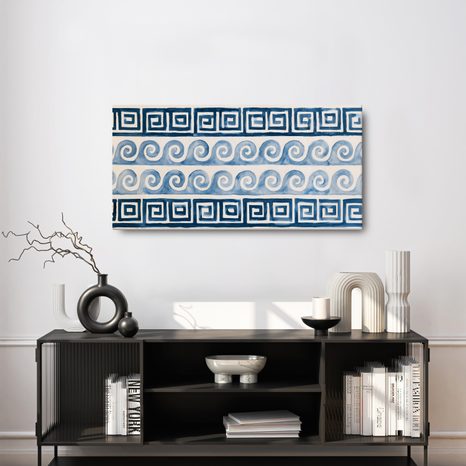 TABLEAU SUR TOILE – SPIRALES MARINES EN BLEU - TABLEAUX PAR THÈME - TABLEAUX