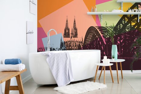 SAMOLEPÍCÍ TAPETA DIGITÁLNÍ ILUSTRACE MĚSTA KOLÍN - SAMOLEPÍCÍ TAPETY - TAPETY