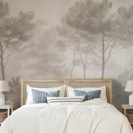 TAPETA GOZDNA POKRAJINA V NEŽNI MEGLI - TAPETE GOZD - TAPETE