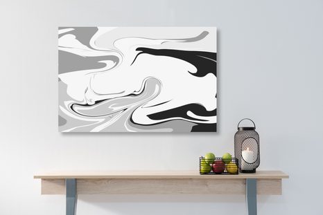 WANDBILD ABSTRAKTES MUSTER IN SCHWARZ-WEISS - SCHWARZ-WEISSE BILDER - BILDER