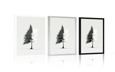 POSZTER MINIMALISTA TŰLEVELŰ FA - FÁKAT ÉS LEVELEKET ÁBRÁZOLÓ POSZTEREK - POSZTEREK