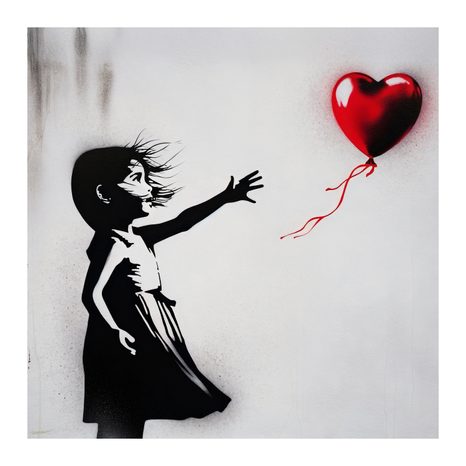 OBRAZ SRDCE VE VĚTRU STREET ART - OBRAZY ŽENY - OBRAZY