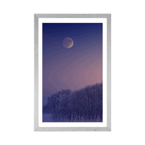 POSTER – LUNA PIENA SOPRA IL VILLAGGIO - NATURA - POSTER
