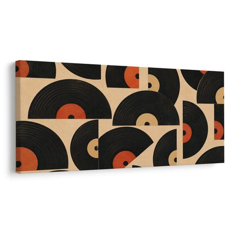 WANDBILD STILVOLLE VINYLKREISE - MUSIKBILDER - BILDER