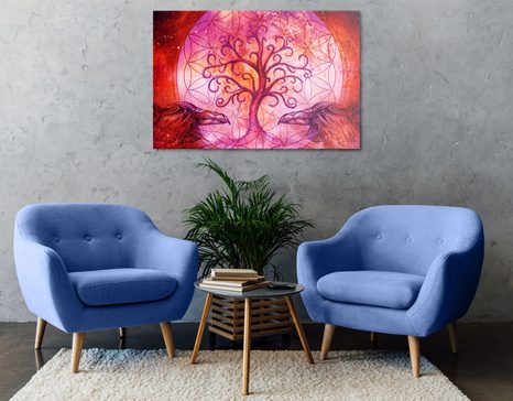 WANDBILD MAGISCHER BAUM DES LEBENS IN PASTELLFARBEN - BILDER BÄUME DES LEBENS - BILDER