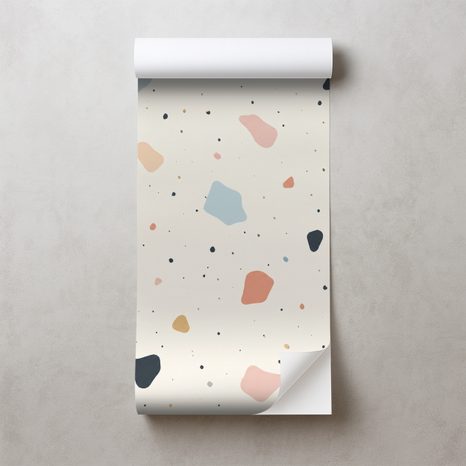 SAMOLJEPLJIVA FOTOTAPETA PASTELNI TERRAZZO OBLICI - DJEČJE TAPETE - TAPETE
