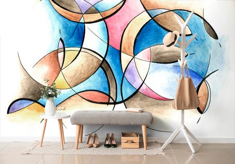 TAPETA ABSTRAKTNÍ KRESBA TVARŮ - ABSTRAKTNÍ TAPETY - TAPETY