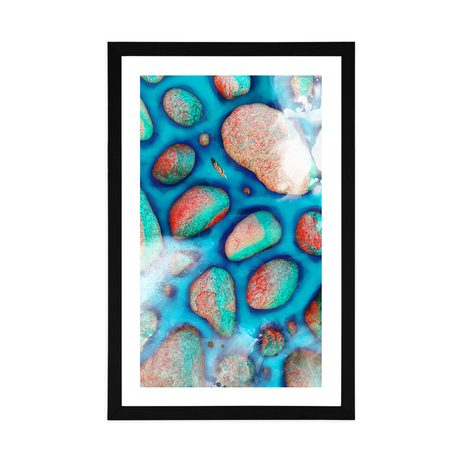 POSTER MIT PASSEPARTOUT ZUSAMMENSPIEL DER STEINE - MOTIVE AUS UNSERER WERKSTATT - POSTER