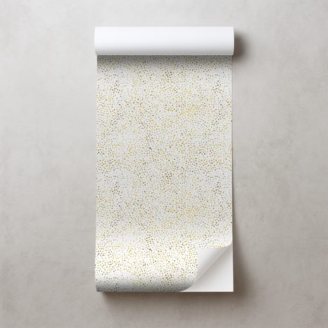 SELBSTKLEBENDE TAPETE GOLDENE PUNKTE AUF WEISSEM HINTERGRUND - GEMUSTERTE TAPETEN - TAPETEN