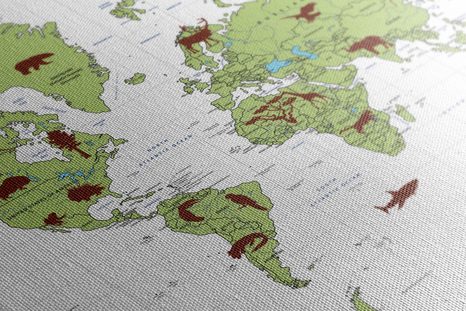 OBRAZ NA KORKU MAPA SO ZVIERATAMI - OBRAZY NA KORKU - OBRAZY