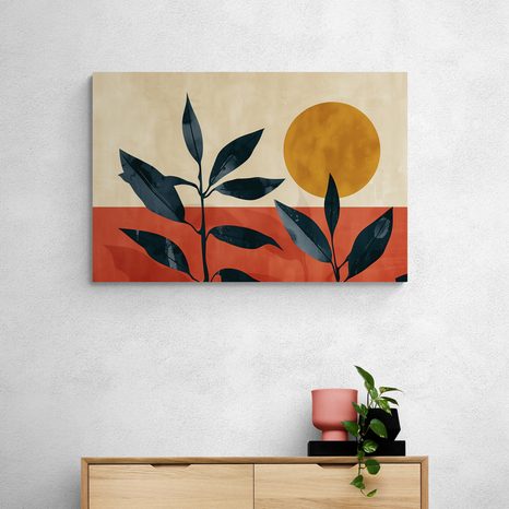 STAMPA SU TELA – JAPANDI FOGLIE SCURE - JAPANDI QUADRI - STAMPE E QUADRI