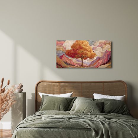 OBRAZ BAREVNÝ STROM ŽIVOTA S HORAMI - OBRAZY STROMY ŽIVOTA - OBRAZY