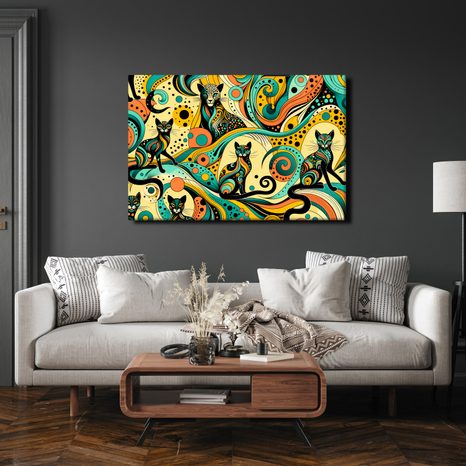 OBRAZ PSYCHEDELICKÉ KOČKY - OBRAZY KOČKY - OBRAZY