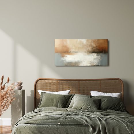 WANDBILD NEBLIGER HORIZONT ÜBER WASSER - WANDBILDER ABSTRAKTE FORMEN - BILDER