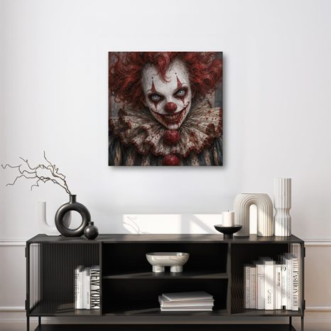 QUADRO SU TELA – CLOWN HORROR DAL SORRISO AGGHIACCIANTE - QUADRI HALLOWEEN E HORROR - STAMPE E QUADRI